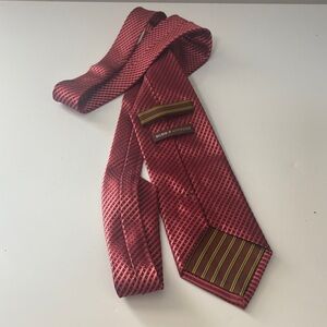BCBG Red and Black Patterned Tie
